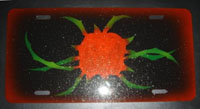 Rose Airbrushed License Plate